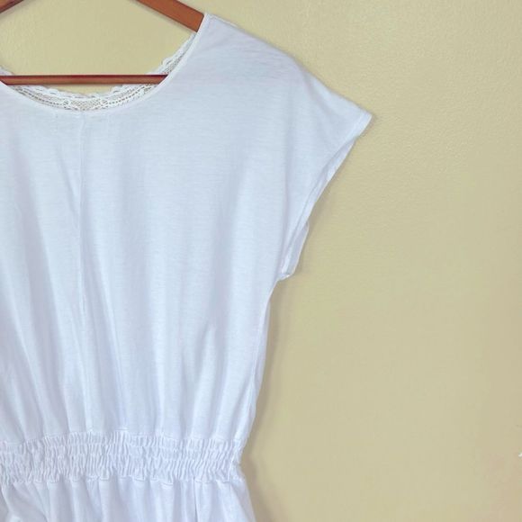 Short Sleeve Boho Stretch Waist Cotton Top Size Small - Picture 5 of 16